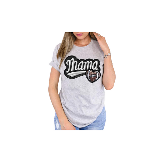 Football Mama Heart T- Shirt